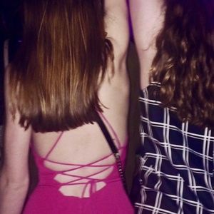 Fuscia tied-back Jumpsuit